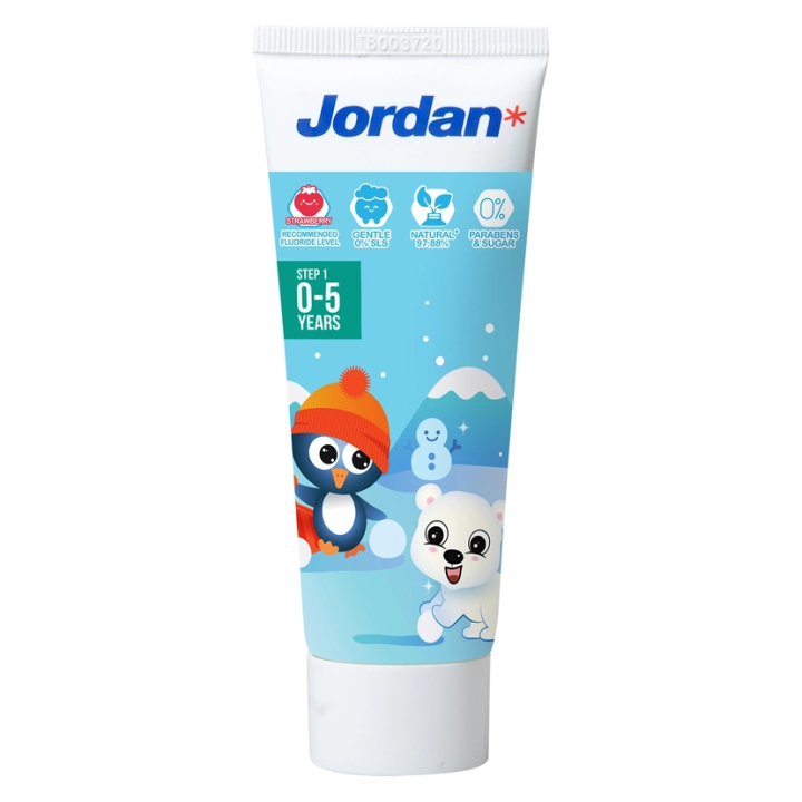 Jordan Strawberry Flavored Toothpaste 75g (0-5 years old)