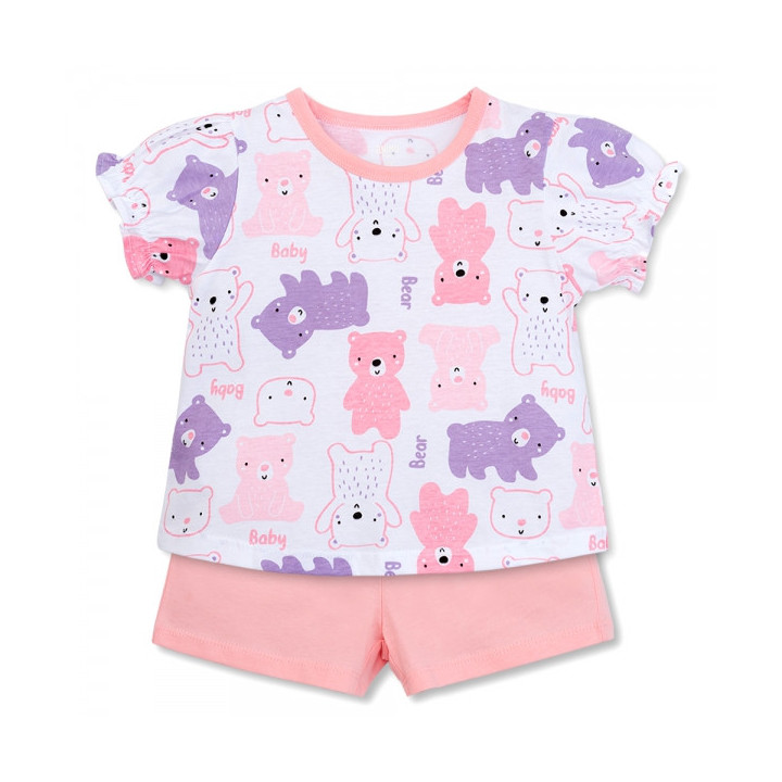 Animo Easy Baby Girls’ Short Set TX1225045 (1–4Y, White–Pink, TT04)