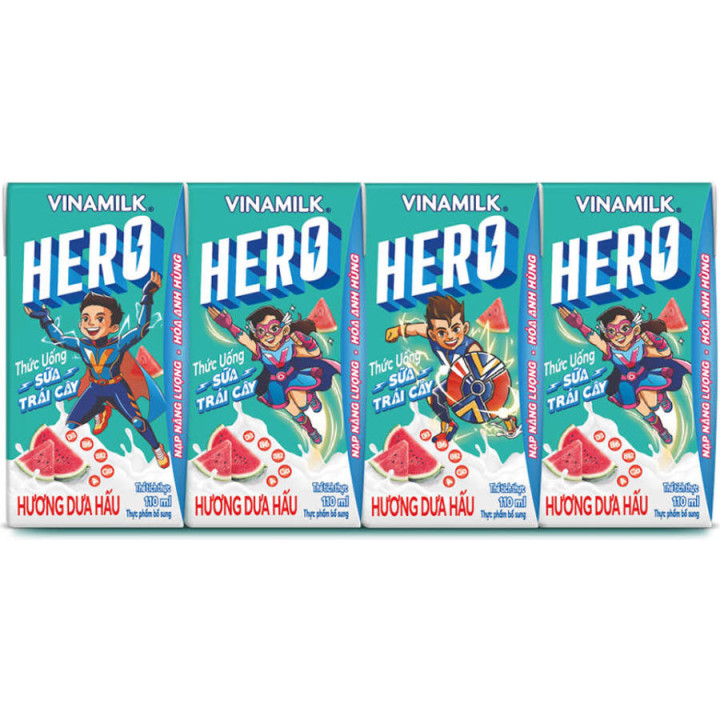 Hero Watermelon Flavored Fruit Milk (4 x 110ml)