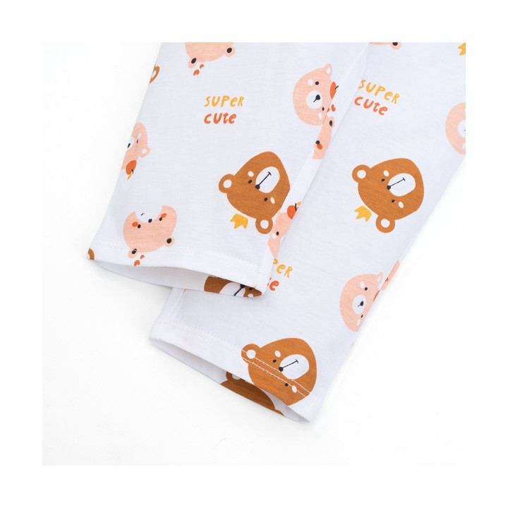 Long-sleeved Girls' Set (1-4Y, Milk Orange-White, TT01)