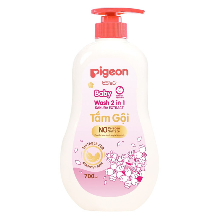 Sakura Pigeon 2-in-1 Baby Shampoo and Body Wash 700ml
